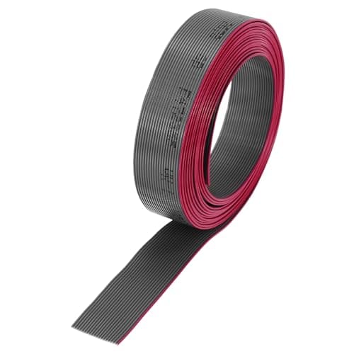 Image of sourcing map 30AWG IDC Wire Flat Ribbon Cable 2m/6.6ft Length 0.635mm Pitch 20 Pin Gray for JTAG/ISP Connecting
