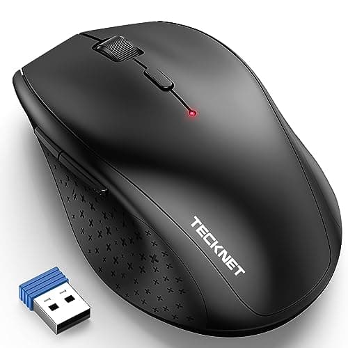 Image of TECKNET 2.4G Wireless Mouse for Laptop, 4800 DPI Optical Computer Mice with 6 Adjustable Levels, 30 Months Long Battery Life Cordless Silent USB Mouse for Notebook, PC, Office Home Work (Black)