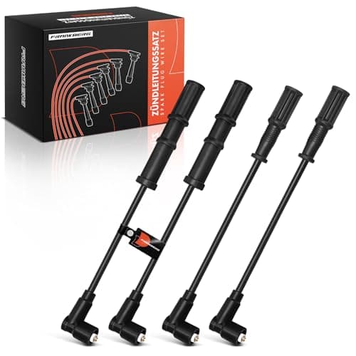 Image of Frankberg 4x Spark Plug Wire Ignition Cable Set Petrol Compatible with 500 Doblo Fiorino Grande Idea Linea Punto Qubo Musa Ypsilon Replace# 55195775,55195776