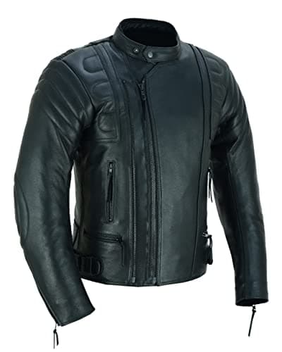 Image of MOTORCYCLE LEATHER JACKET CE ARMOURED FOR MEN MBJ-08A (M)