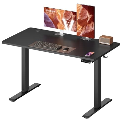 Image of VASAGLE Electric Standing Desk, Height Adjustable Desk, Sedentary Reminder, 4 Memory Heights, for Home Office, 120 x 60 cm, Ink Black LSD312BZ01