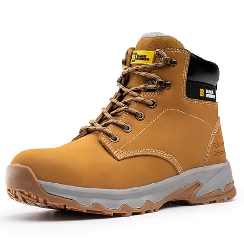 Image of Black Hammer Men’s Ridge Safety Boots | Suede Leather S3 SRC HRO Work Boots | Steel Toe & Midsole Protection, Water Resistant Industrial Footwear (14 UK)