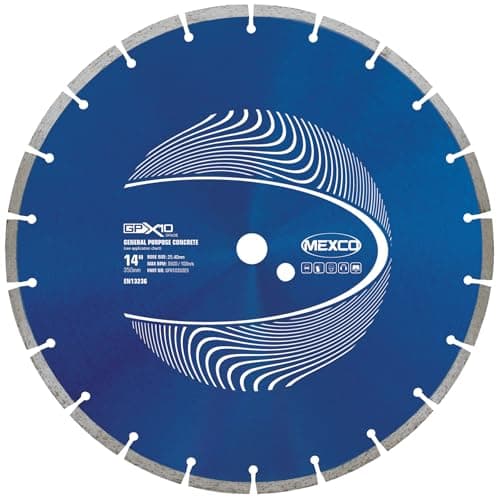 Image of Mexco GPX10-15 General Purpose Concrete Diamond Blade, Cutting Disc for Non-Abrasive Building Materials - 350mm, 15mm Segment Height, 25.4mm Bore