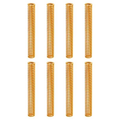 Image of sourcing map 8pcs 3D Printer Heating Bed Spring, 20mm OD 150mm Length Light Load Compression Mould Die Spring 3D Printer Compression Spring for 3D Printer Electric Part, Yellow