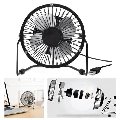 Image of USB Desk Fan, Small Table Fan with Strong Airflow 6" Mini Fan Quiet Personal Cooler Portable Table Fan for Home Bedroom Office Outdoor Table and Desktop Car Outdoor Camping