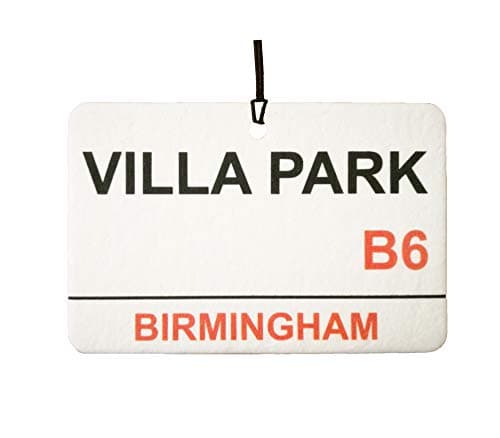Image of Aston Villa/Villa Park Street Sign Car Air Freshener (Fun Birthday/Xmas Christmas Stocking Filler/Secret Santa/Novelty Scented Gift)