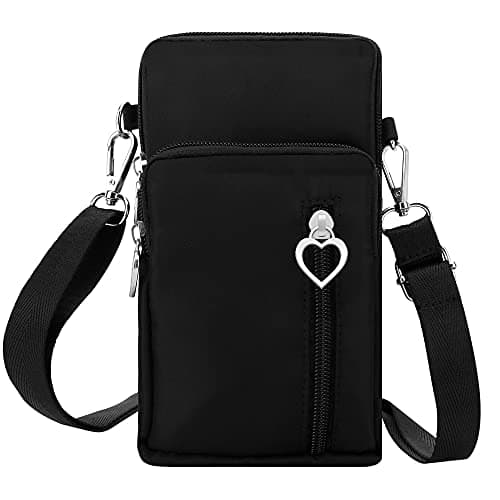 Image of DOB SECHS 3 Layers Zipper Closure Waterproof Nylon Crossbody Bags With Adjustable Shoulder Strap Mobile Phone Wallet Bags For Women Girls Ladies