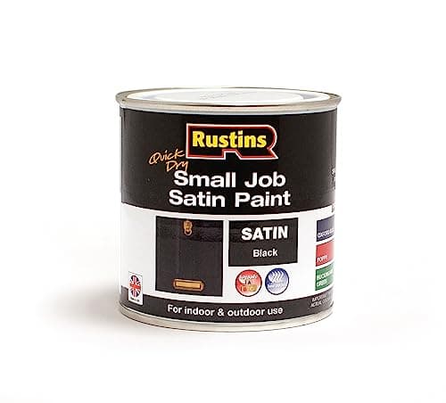 Image of RUSTINS Small Job Satin Paint Black 250ml