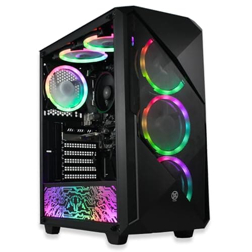 Image of XUM Legend Prebuilt Gaming PC: AMD Ryzen 5 5600G, Radeon Vega 7 Integrated Graphics, 16GB DDR4 RAM, 256GB NVMe SSD, 1TB HDD, 500W PSU 80+ Bronze, aRGB, WiFi 5, Windows 11 Home, Entry Level, Black Case