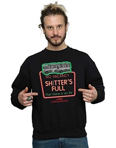 Image of National Lampoon's Christmas Vacation Men's Greyscale No Vacancy Sweatshirt X-Large Black