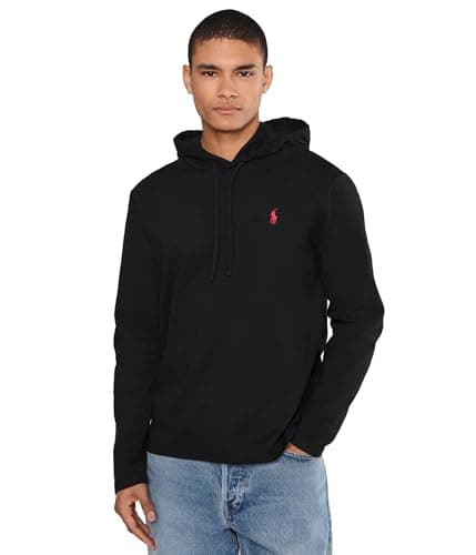 Image of POLO RALPH LAUREN mens Jersey Hooded T-shirt, Polo Black, S
