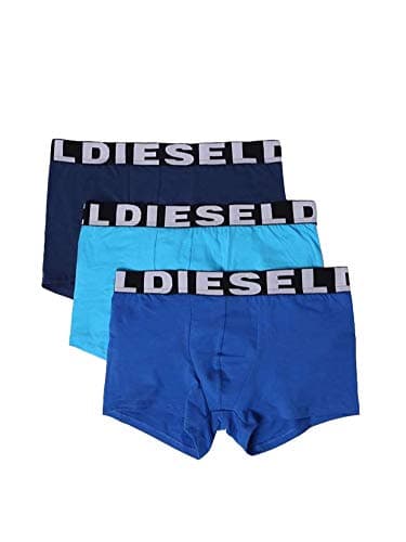 Image of Diesel Men's 00sab2 Boxer, Blue, Multicoloured (Black / Grey / White), Large ( Pack of 3)