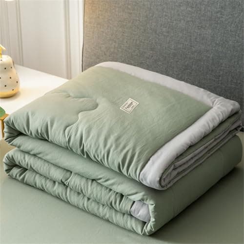 Image of Odot Quilted Bedspreads Single Double Super King Size, Quilted Bed Throws Soft Lightweight Reversible Quilted Coverlets Comforter Sofa Bed Cover for All Season - Solid Color (180x200cm,Green)