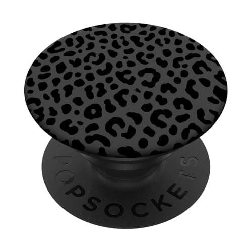 Image of Black Gray Leopard Print PopSockets Adhesive PopGrip