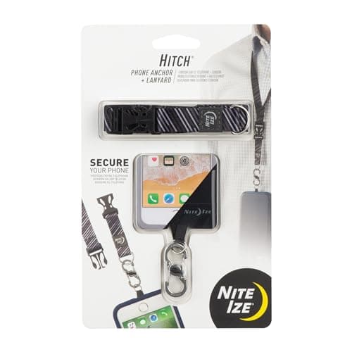 Image of Nite Ize Hitch Phone Anchor & Lanyard – Secure Cell Phone - Anchor & Quick-Release Lanyard for Drop Protection & Convenience – Black