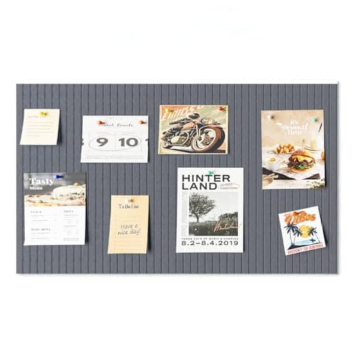 Image of Custom Large Cork Board by Size & Color, Anti-Drilling Felt Material Bulletin Board, Largest 2.4m*1.2m Custom Size Picture Board for Office Living Room Bed Room Wall (Dark Grey, 60x40 cm)