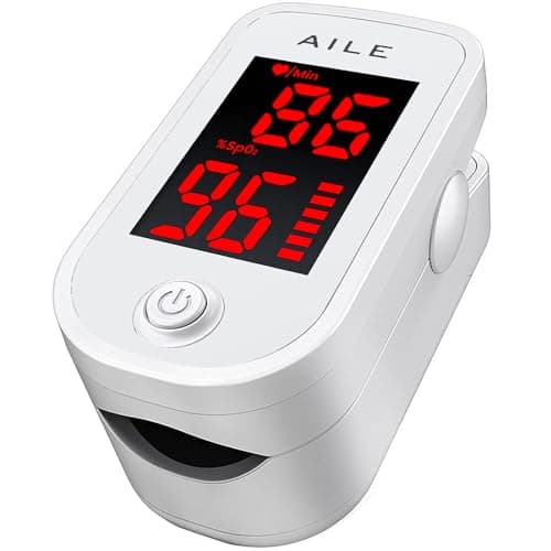 Image of AILE Oxygen Monitor Finger Adults-Kids Heart Rate Monitor SpO2 Pulse Oximeter UK Approved Medical Device SATS Blood Saturation Monitor CE Certified - MHRA Registered Oxygen Level Monitor