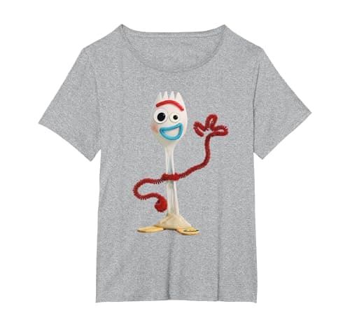 Image of Toy Story 4 Forky T-Shirt, Women's Plus, Heather Grey, 4X