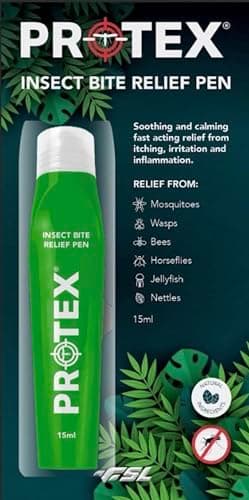 Image of PR0TEX Insect Bite Relief Pen 15ml. Bite & Sting Relief from Mosquitos, Bees, Wasps, Nettles and Insects. Fast Acting Relief to Calm and Soothe Irritated Skin. Natural Ingredients, Chemical Free