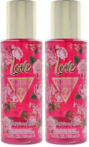 Image of GUESS Love Passion Kiss, Body Mist for Women, Floral and Citrusy Fragrance with Jasmine and Vanilla, Fresh and Sensual Scent (Pack of 2)