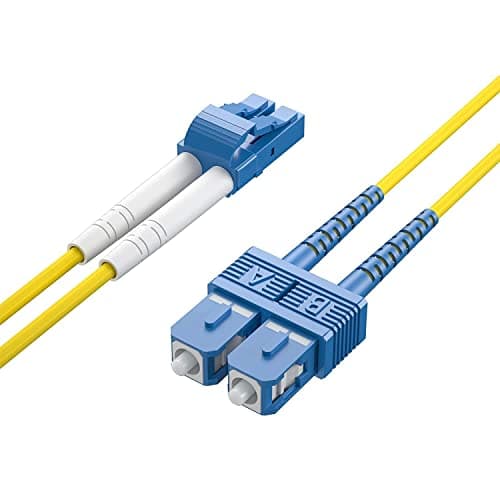 Image of OS2 LC to SC Duplex Fiber Optic Cable, LWL, Singlemode Jumper, 2-meter(6.6ft)