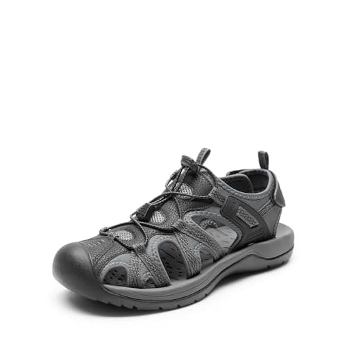Image of DREAM PAIRS Men's Sandals Hiking Water Sport Athletic Beach Outdoor Comfortable Casual Closed Toe Summer Sandal Shoes,Size 7,Black/Dark Grey,DMUMST2505