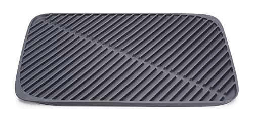 Image of Joseph Joseph Flume - Folding Dish Draining Mat, Soft Rubber surface, Large - Grey