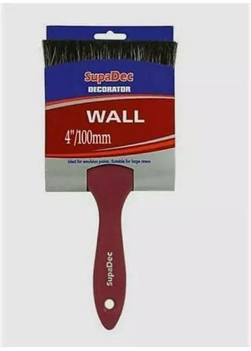 Image of SupaDec Decorator Paint Paste Wall Brush Value DIY Decorating Large Area Emulsion Brushes For Painting With Emulsion Gloss and Satin Paints on Walls Ceilings Furniture Wood & Metal (4"/100mm)