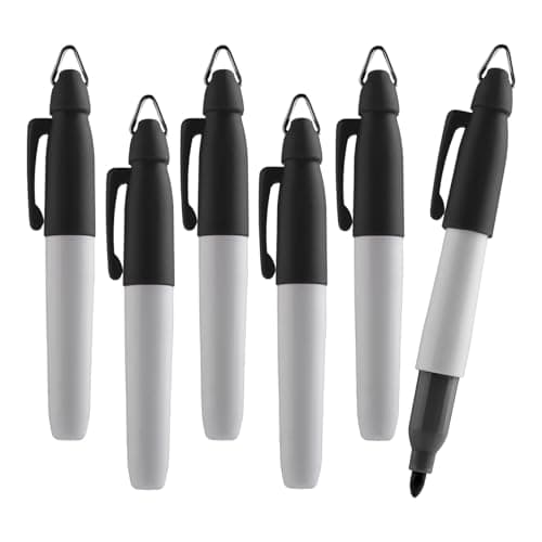 Image of TH Golf Mini Permanent Markers | Assorted Colours | Fine Point | 6 Count (Black)