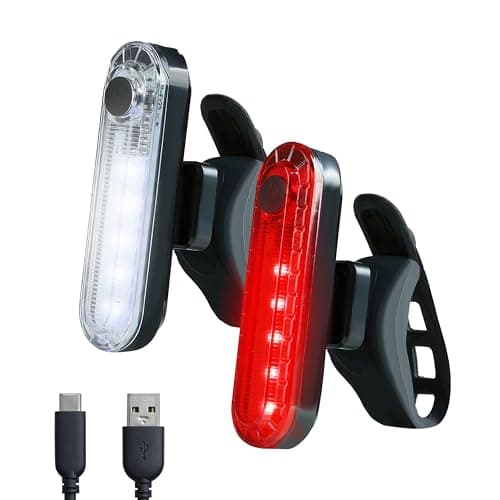 Image of BYKING Bike Lights Front and Back, USB-C Rechargeable Bike Light, 4 LED Lighting Modes & Waterproof, Bright Bicycle Lights Set For Helmet, Cycle, MTB, Scooter and more.