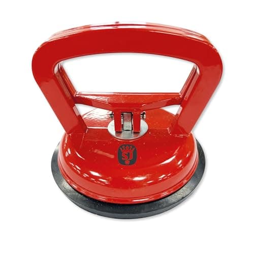 Image of Spear & Jackson ASCS118 Single Aluminium Suction Cup - High Performance Lifter Tool for Glass, Granite, Tile, Metal, Wood Panel Lifting - 50kg Lifting Capacity - Single Suction Easy Lock & Release