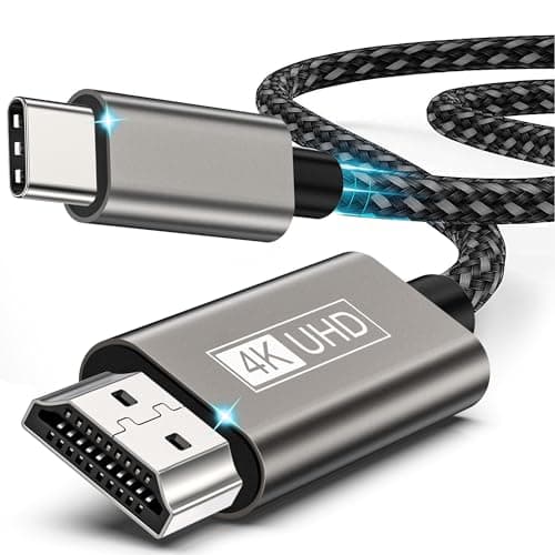 Image of BRV Explorer USB C to HDMI Cable 1M, 4K USB Type C to HDMI, Thunderbolt 3/4 to HDMI Cable, Compatible with iPhone 17/16/15 Series, MacBook Pro/Air/Mini, Surface, iPad Pro/Air, Galaxy S24/S23/S22