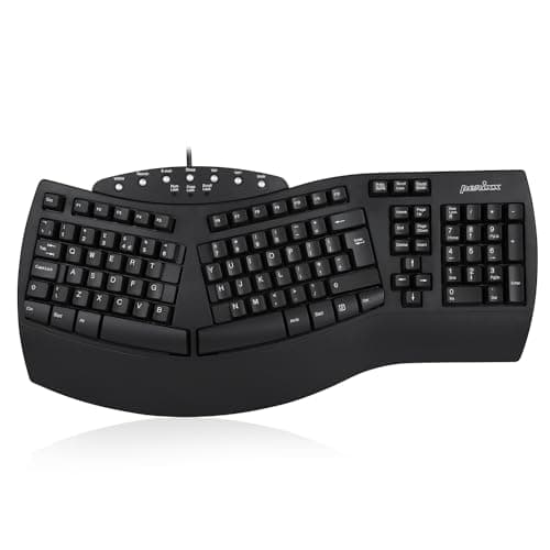 Image of Perixx PERIBOARD-512 Ergonomic Split Keyboard, Curved Design, Wired USB, Multimedia Keys, UK QWERTY Layout, Black