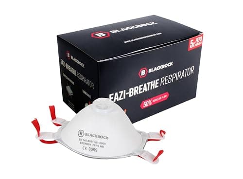 Image of FFP3 Face Mask Pk 5 - Disposable Moulded Respirator - EN149 CE Certified – Advanced 3 Layer Filtering of Particles, Vapours and Fumes - Exhalation Valve, Elasticated Ear Loops and Pliable Nose Bridge