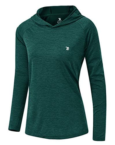 Image of YSENTO Womens Long Sleeve Running Gym Tops Sports Workout Yoga Lightweight Training Hoodies(Green,xs)