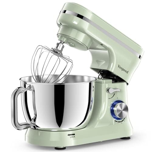 Image of Vospeed Stand Mixer,5 Quarts 8-Speed 1000W Tilt-Head Food Mixer, Kitchen Electric Standing Mixer With Dough Hook, Whisk, Beater, Splash Guard & Mixing Bowl For (Green)