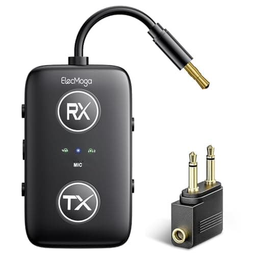 Image of 2025 Newest Bluetooth 5.4 Transmitter and Receiver, ElecMoga aptX Adaptive 2-in-1 Wireless Aux Bluetooth Adapter, Dual Connection, 3.5mm Jack Audio Transmitter for TV, Airplane, Car, Headphone, Gym