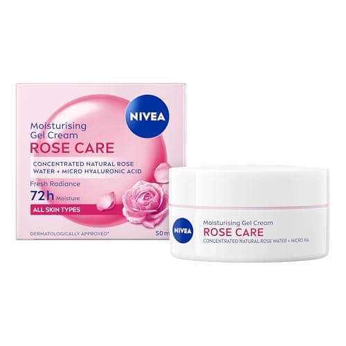 Image of NIVEA Rose Care Moisturising Gel Cream (50 ml), Hydrating Gel Face Cream with Rose Water and Hyaluronic Acid, 72H Moisture Formula, Moisturiser for Soft and Radiant Skin