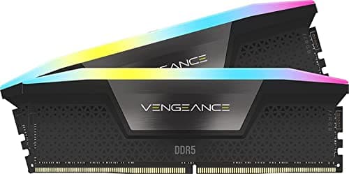 Image of CORSAIR VENGEANCE RGB DDR5 RAM 32GB (2x16GB) Up to 6000MHz CL36 Intel XMP iCUE Compatible Computer Memory - Black (CMH32GX5M2E6000C36)
