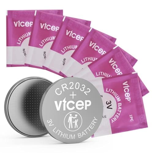 Image of ViCep 6-Pack CR2032 Batteries CR 2032 Lithium 3V Coin Battery Compatible with Car Key Fob, Kitchen Scales, Watches, Calculators, LED Lights & More, Individual Wrapped