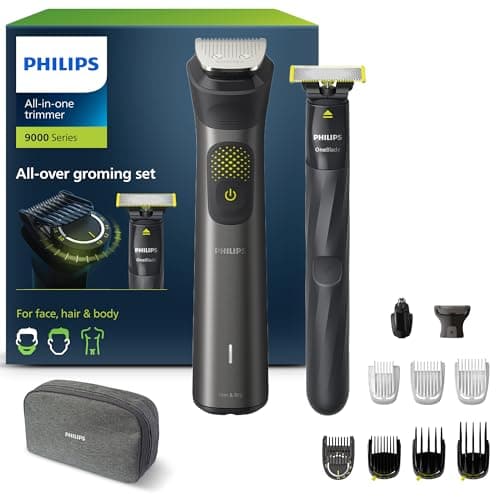 Image of Philips Series 9000 13-in-one Trimmer + OneBlade, All-Over Grooming Set, Precise Trim, Sharp Edges, Convenient Shave, 27 Length Settings (0.2-20 mm) (Model MG9530/15)
