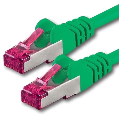Image of 1aTTack.de 5m - green - 1 piece - network cable CAT6a (10Gb/s) S-FTP CAT 6a Lankacable - GHMT certified PIMF 500 MHz Cat5 Cat5e Cat6 Cat6a Cat7 for switch, router, modem, Internet