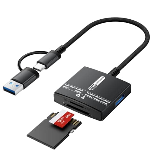 Image of Loydia SD Card Reader USB C, SD Card Reader USB Camera Memory Card Reader Adapter with SD/TF Card Slot & USB 3.0 Port, USB-C SD Card Adapter, MicroSD Card Reader USBC for iPhone 15/Laptop/PC/Tablet