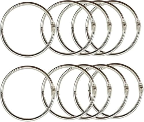 Image of 12Pack 5CM Large Binder Rings 12 Pack 2 Inch 50mm Diameter Book Loose Leaf Binder Rings Key Keychain Rings (50mm-12Pack)