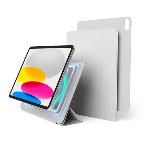 Image of elago Magnetic Folio Case for iPad A16, 10th Generation - iPad Case with Magnetic attachment to Metal Materials, Compatible with elago's Apple Pencil case (Light Grey)