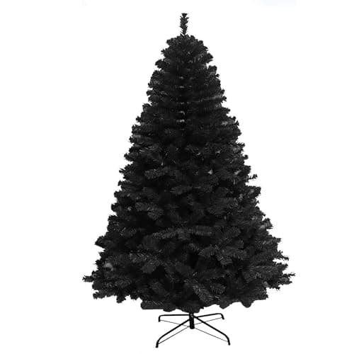 Image of "Shatchi 4FT / 1.2M Alaskan Pine Black Artificial Christmas Tree Bushy, 230 Tips Xmas Home Decorations, PVC, 120CM / 4FT Black"