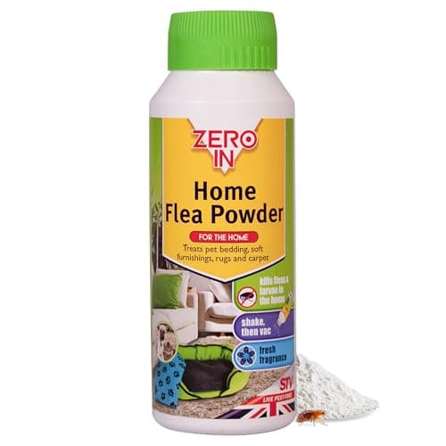 Image of Zero In Home Flea Powder - 300 g. Off-Pet Treatment Controls Fleas and Larvae in the Home, Preventing Reinfestations. Ready-To-Use. Treats Carpets and Soft Furnishings, Green