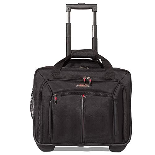Image of Aerolite Premium Padded Business Laptop Roller Case with 2 Wheels Approved for Ryanair Priority Boarding, Easyjet Plus, BA and More Airlines. Fits up to 15.6 Inch Laptops (Black)