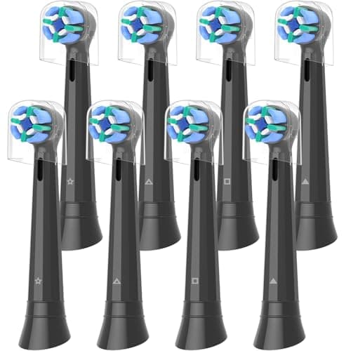 Image of iO Brush Heads Compatible with Oral b iO Electric Toothbrushes, Replacement Toothbrush Head for 10/9N/9/8N/8/7N/7/6N/6/5N/5/4N/4/3N/3/2/MyWay Series, 8 Black
