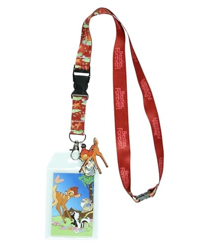 Image of Disney Bambi Besties Forever Lanyard with Clear ID Badge Holder and 2" Rubber Bambi and Thumper Charm